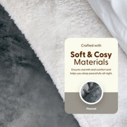 Keplin Large Electric Heated Throw Blanket , Machine Washable Fleece Wool Duvet, 1 Year Warranty, Grey/cream Sherpa - thumbnail 7