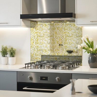 DIY Splashbacks Gold Nuvola Antique Mirror Splashback 60Cm X 60Cm (Toughened Glass) - image 1