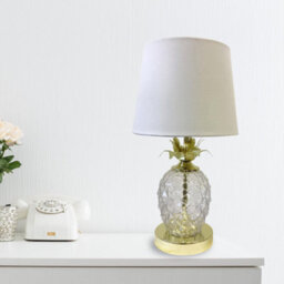 First Choice Lighting Pair Of Gold Pineapple Touch Lamps With White Shades - thumbnail 7