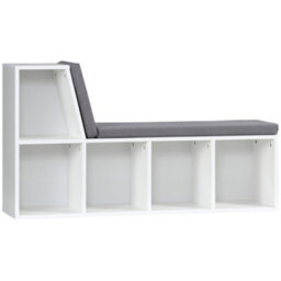Homcom 2 Tier Bookcase W/ Removable Cushions Storage Cabinet For Living Room - thumbnail 2