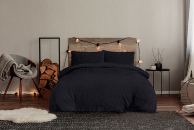 Smart Living Luxury Super Soft & Reversible Waffle Teddy Fleece Duvet Cover With Pillowcase - image 1