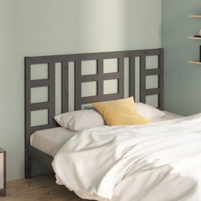 Berkfield Bed Headboard Grey 126X4X100 Cm Solid Wood Pine - image 1