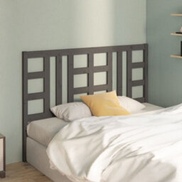 Berkfield Bed Headboard Grey 126X4X100 Cm Solid Wood Pine - thumbnail 3