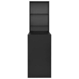 Berkfield Bar Table With Cabinet Black 115X59X200 Cm - thumbnail 3