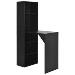 Berkfield Bar Table With Cabinet Black 115X59X200 Cm - thumbnail 1