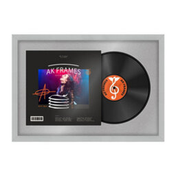 "AK Frames 25X17"" Light Grey Classic Vinyl Record Frame With Silver Mount For 12 Inch Lp Cover & Disc - Overlapped Design" - thumbnail 1