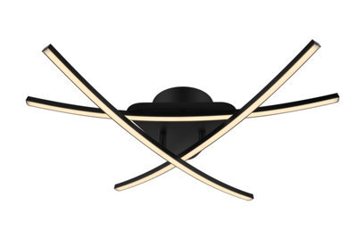 GoodHome Alani Matt Metal & Plastic Black Led Ceiling Light - image 1