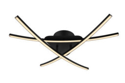 GoodHome Alani Matt Metal & Plastic Black Led Ceiling Light - thumbnail 1