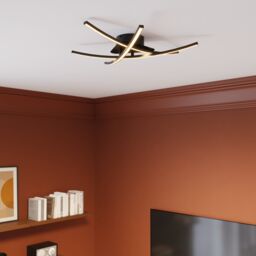 GoodHome Alani Matt Metal & Plastic Black Led Ceiling Light - thumbnail 5
