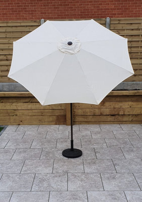 Signature Weave 2.5M Table Parasol Sun Shade Umbrella With Tilt Beige Canopy - image 1