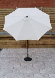 Signature Weave 2.5M Table Parasol Sun Shade Umbrella With Tilt Beige Canopy - thumbnail 1