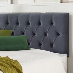 Aspire Olivier Divan, Plush Fabric, Strutted Headboard, No Drawers, Grey, Single - thumbnail 3