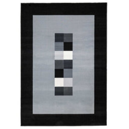 Loomed Grey Black Bordered Geometric Living Room Rug 80X150Cm - thumbnail 6
