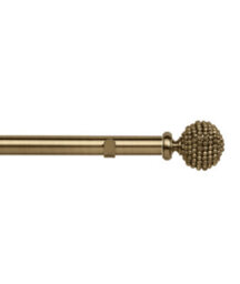 Unknown 28mm Fixed Length Metal Eyelet Curtain Pole Set In Antique Brass - Mia Finial, 130Cm - thumbnail 1