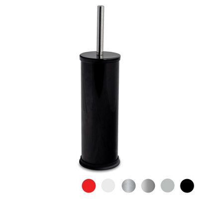 Harbour Housewares Black Toilet Brush And Holder - Round Brush With Non Slip Base Rust Resistant Toilet Cleaning Brush Set - image 1