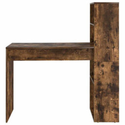 Berkfield Stable Desk With Storage Smoked Oak 113X54X120 Cm Engineered Wood - thumbnail 5