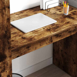Berkfield Stable Desk With Storage Smoked Oak 113X54X120 Cm Engineered Wood - thumbnail 4