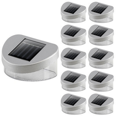 Geezy Solar Powered Led Garden Fence Lights Waterproof Outdoor Wall Lights Set Of 10 - image 1