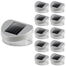 Geezy Solar Powered Led Garden Fence Lights Waterproof Outdoor Wall Lights Set Of 10 - thumbnail 1