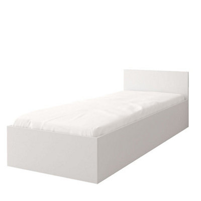 Arte Sleek White Matt Single Bed With Storage H700mm W935mm L2060mm - Space-Saving Elegance For Modern Bedrooms - image 1
