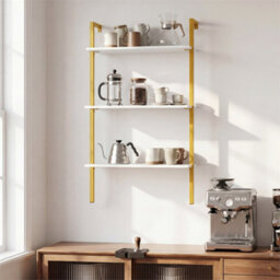 3-Tier Industrial Wall Mounted Shelves Wooden Floating Shelving Unit - thumbnail 3