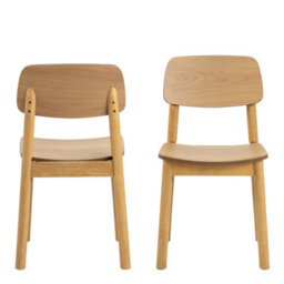 Furniture To Go Barlow Dining Chair In Matt Oak Set Of 2 - thumbnail 2