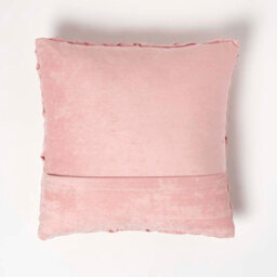 Homescapes Grace Pleated Pink Velvet Cushion - thumbnail 3
