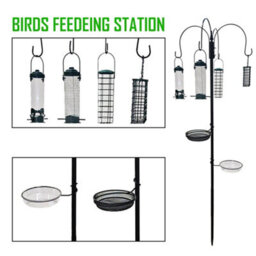 Crystals Garden Bird Feeding Station With Water Bath Table Seed Tray Hanging Feeders - thumbnail 4