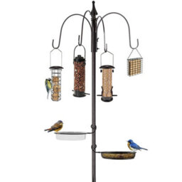 Crystals Garden Bird Feeding Station With Water Bath Table Seed Tray Hanging Feeders - thumbnail 1