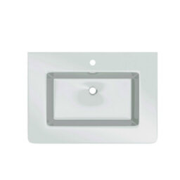 Plum&clay Marvel Gloss Light Grey Floor Standing Bathroom Vanity Unit With White Glass Basin (W)600mm - thumbnail 3