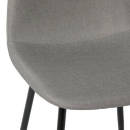 Asteria Dining Chairs Set Of 2 Upholstered Linen Fabric Light Grey Black Legs - thumbnail 6