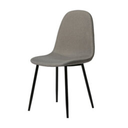 Asteria Dining Chairs Set Of 2 Upholstered Linen Fabric Light Grey Black Legs - thumbnail 5