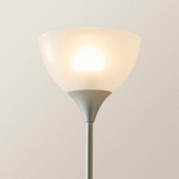 Valuelights Dalby Silver Uplighter Floor Lamp With White Shade And Bulb - thumbnail 5