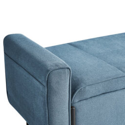 Wyld And Coco Noblehome Blue Storage Bench With Lift-Top And Iron Legs, W114 X D50 X H55Cm - thumbnail 7