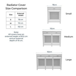 Jack Stonehouse White Diamond Mdf Radiator Cover With Drawer - Large - 152Cm (W) X 81.5Cm (H) X 19Cm (D) - thumbnail 9