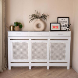 Jack Stonehouse White Diamond Mdf Radiator Cover With Drawer - Large - 152Cm (W) X 81.5Cm (H) X 19Cm (D) - thumbnail 1