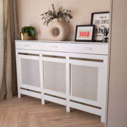 Jack Stonehouse White Diamond Mdf Radiator Cover With Drawer - Large - 152Cm (W) X 81.5Cm (H) X 19Cm (D) - thumbnail 2