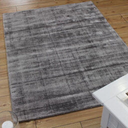 Silver Handmade , Luxurious , Modern , Plain Easy To Clean Viscose Rug For Living Room, Bedroom - 160Cm X 230Cm - thumbnail 4