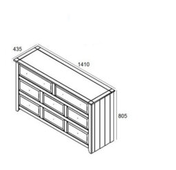 Core Products Capri 6+2 Drawer White Wide Chest Of Drawers, H80.5Cm X W143.0Cm X D43.5Cm - thumbnail 6