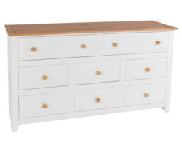 Core Products Capri 6+2 Drawer White Wide Chest Of Drawers, H80.5Cm X W143.0Cm X D43.5Cm - thumbnail 3