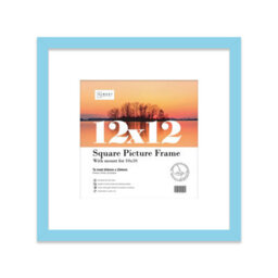 "12X12"" Light Blue Picture Frame - 12X12"" Square Frame With 10X10"" Mount For 12X12""/10X10"" Pictures Moderrn Style Thin Edge, 1 Pack" - thumbnail 1