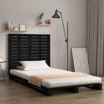 Berkfield Wall Headboard Black 96X3X91.5 Cm Solid Wood Pine - image 1