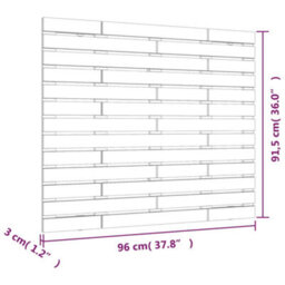 Berkfield Wall Headboard Black 96X3X91.5 Cm Solid Wood Pine - thumbnail 8