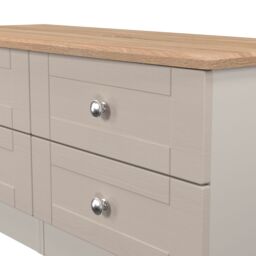 Sussex Ready Assembled Matt Beige & Oak 4 Drawer Wide Chest (H)502mm (W)1117mm (D)414mm - thumbnail 3