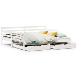 Berkfield Daybed With Trundle And Drawers Without Mattress White 90X200 Cm - thumbnail 2