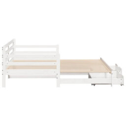 Berkfield Daybed With Trundle And Drawers Without Mattress White 90X200 Cm - thumbnail 7