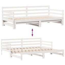 Berkfield Daybed With Trundle And Drawers Without Mattress White 90X200 Cm - thumbnail 9
