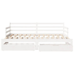 Berkfield Daybed With Trundle And Drawers Without Mattress White 90X200 Cm - thumbnail 4