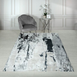 Grey Modern Easy To Clean Abstract Rug For Dining Room Bedroom And Living Room-200Cm X 290Cm - thumbnail 1