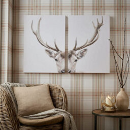 Art for the Home Set Of 2 Regal Stag Printed Canvases - thumbnail 1